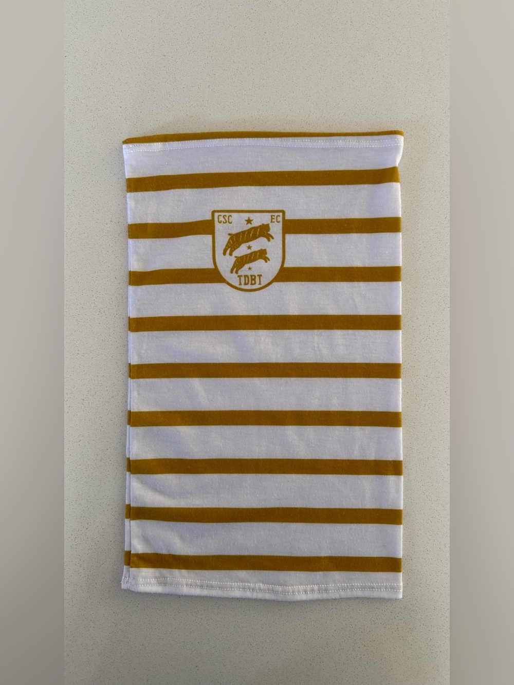 Used Team Dream Bicycling Team Snood Gold and White